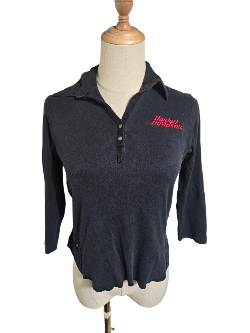 Harley-Davidson Black Polo with Red Embroidered Logo